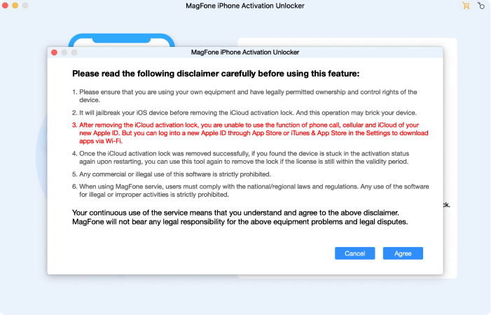 activation unlocker disclaimer