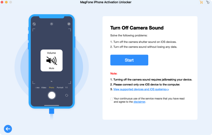 select turn off camera sound