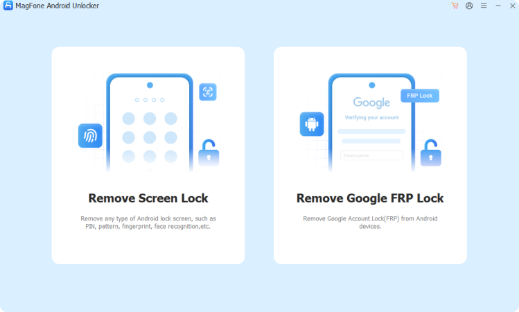 launch magfone android unlocker and connect android