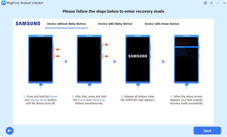 put samsung phone into recovery mode
