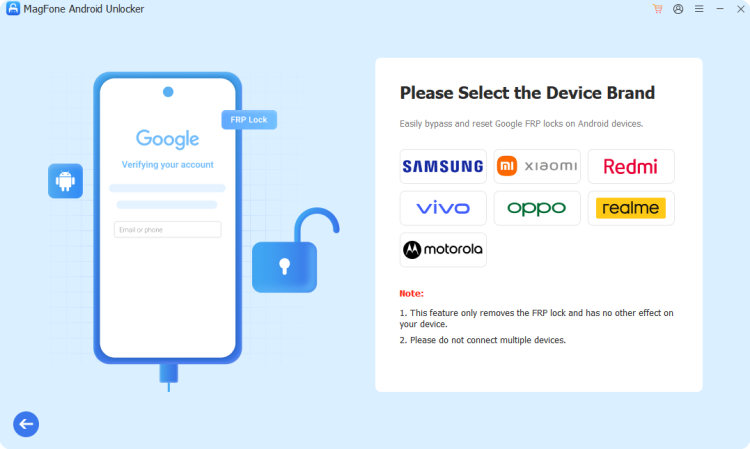 choose device brand for google frp lock