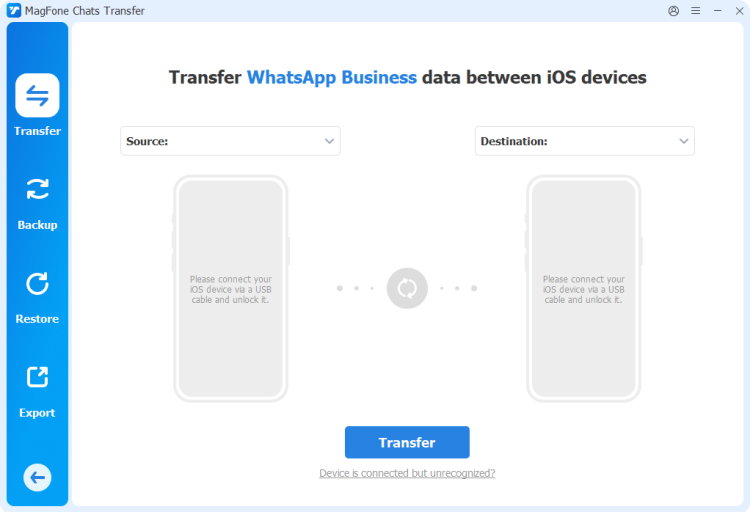 transfer whatsapp business