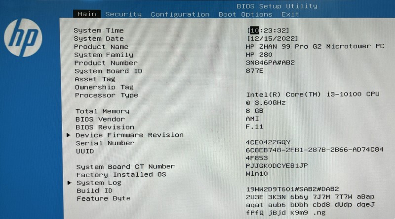 enter BIOS setup interface