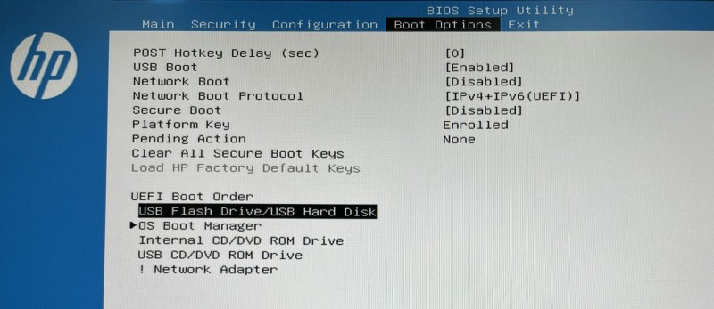 select UEFI Boot Order