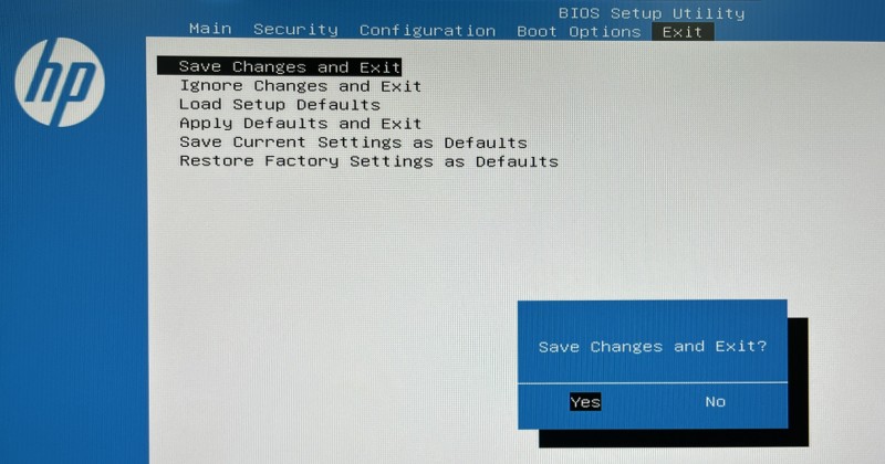 save changes and exit
