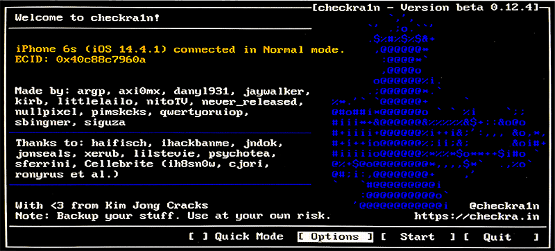 options in checkra1n
