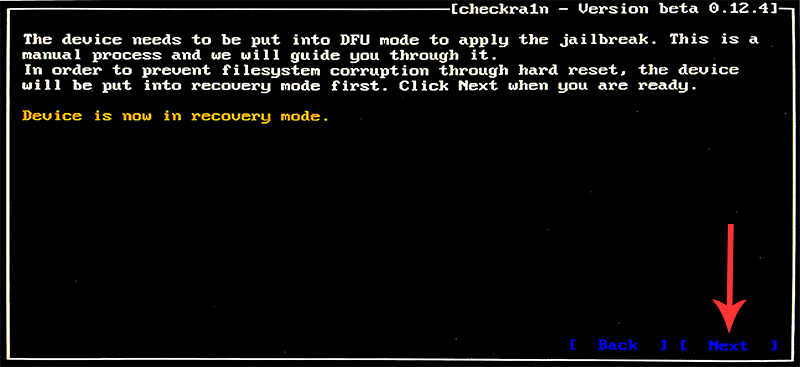 put device into recovery mode