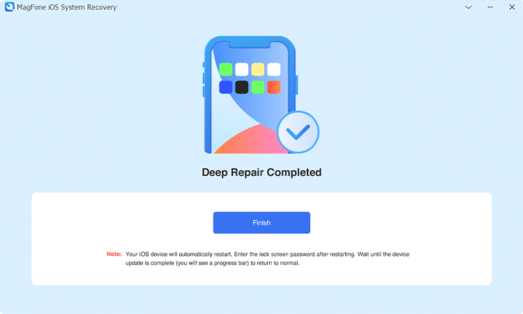 deep repair completed