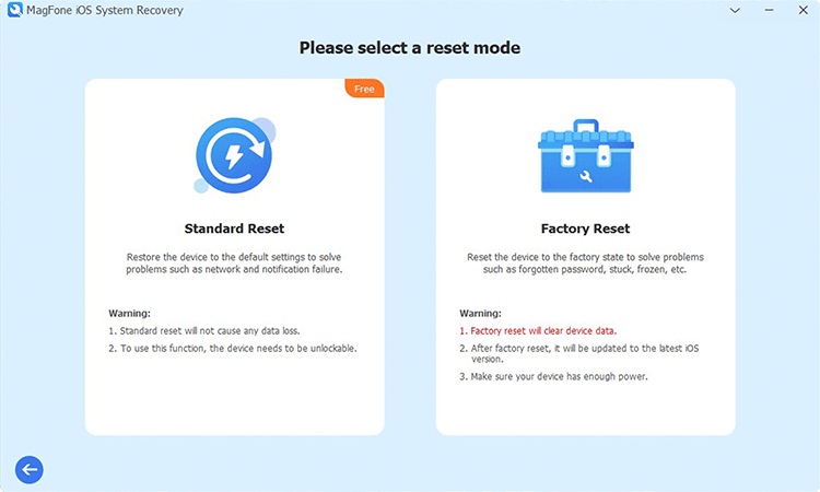 reset mode