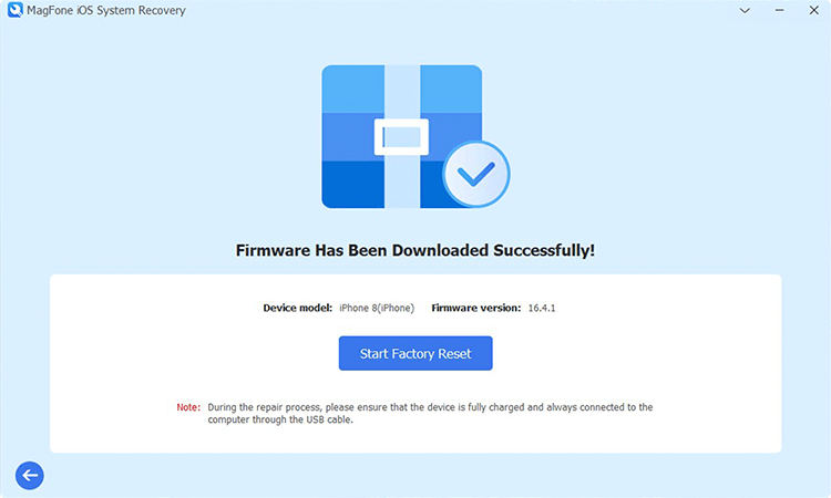 start factory reset