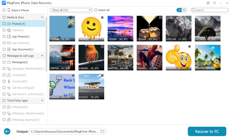 extract photos from itunes backup using magfone
