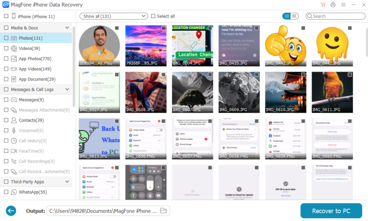 start to recover data