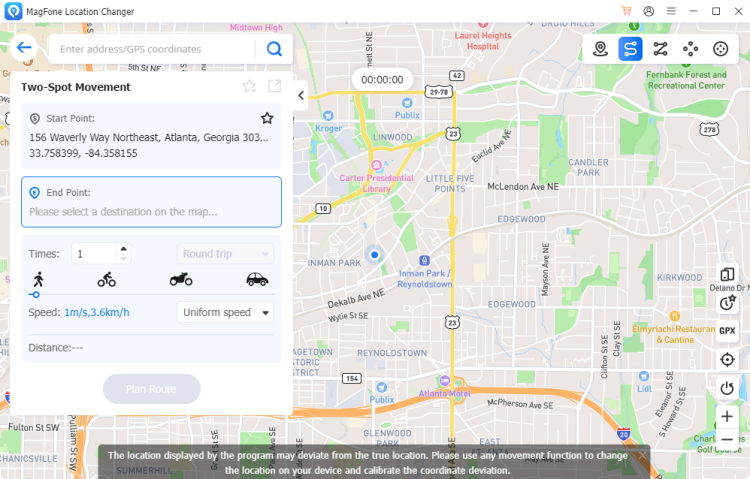 select two-spot movement