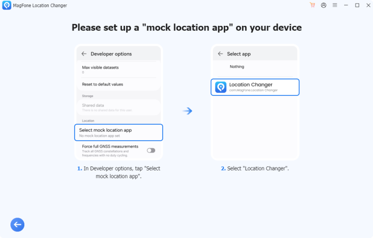 set up mock location app on android device