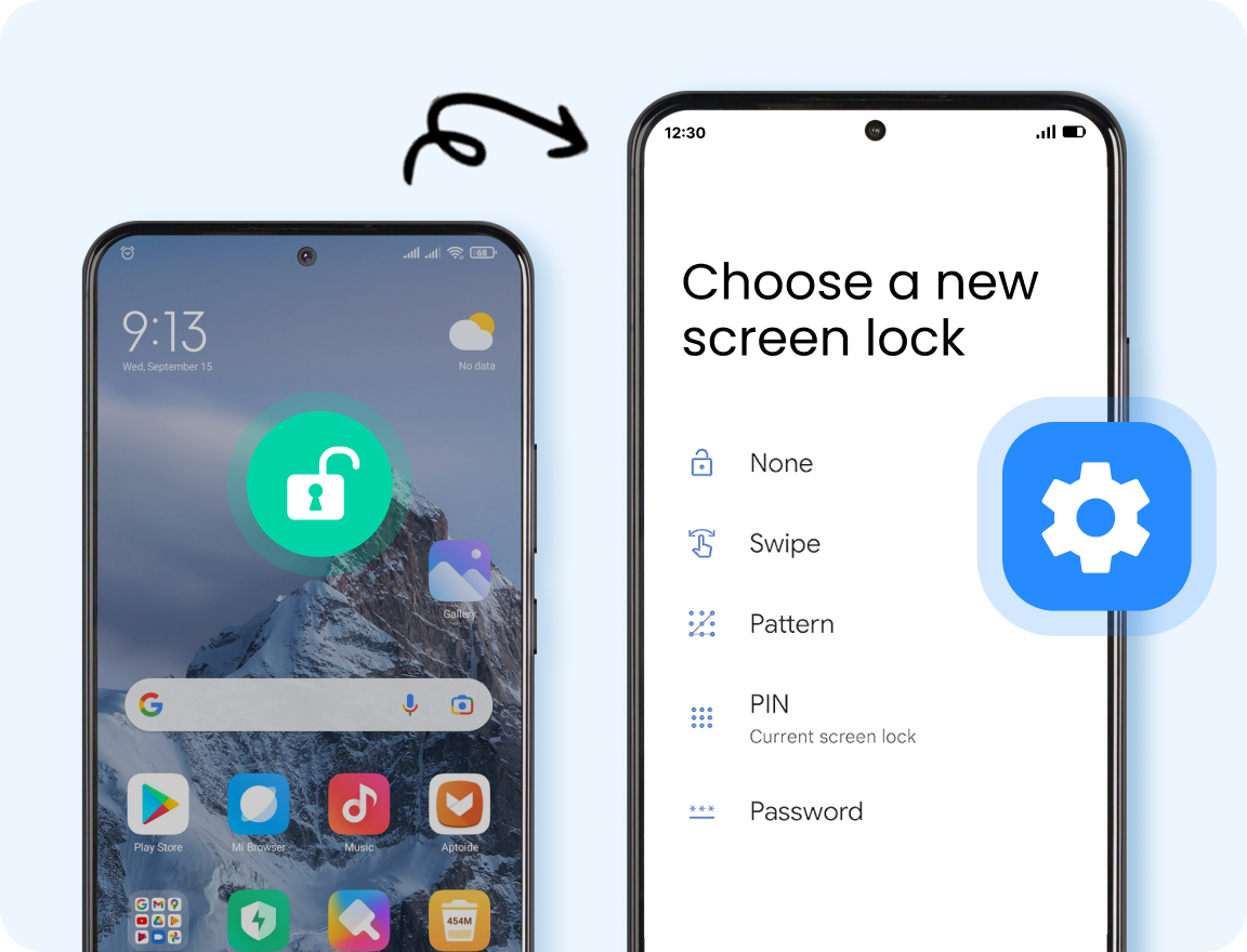 set up a new screen lock