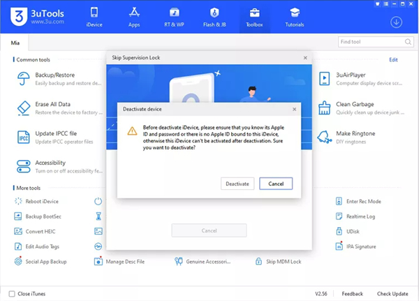 3utools deactivate device