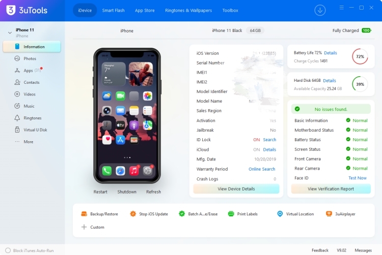 3utools device information