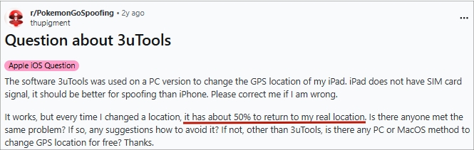 3utools return real location issue