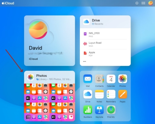 access photos from icloud website