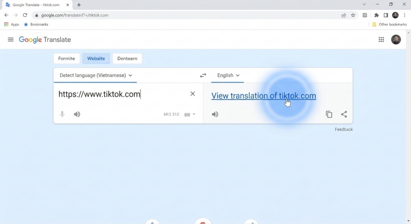 access tiktok via google translate