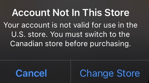 account not in this store