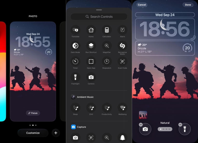 add flashlight to lock screen iphone