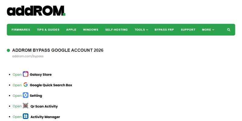 addrom frp bypass apk