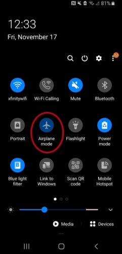 airplane mode on adnroid