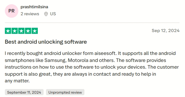 aiseesoft android unlocker positive review