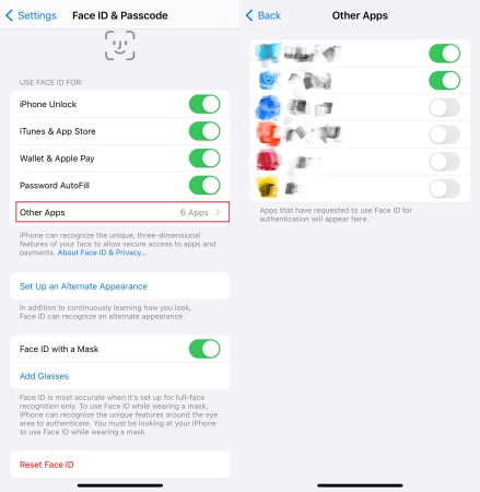 allow other apps in face id