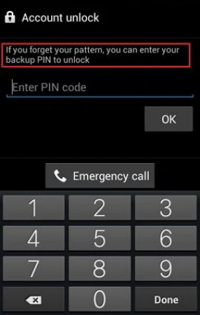 android backup pin