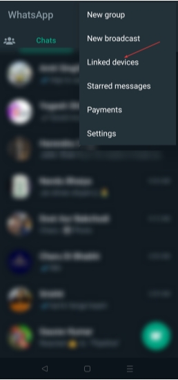 whatsapp link device on android