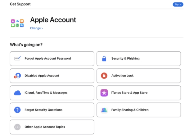apple account support