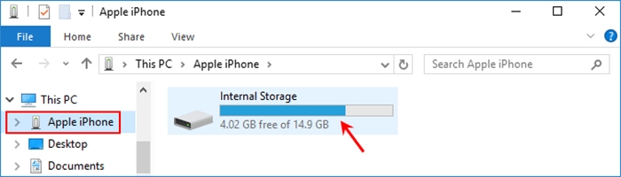 apple iphone internal storage