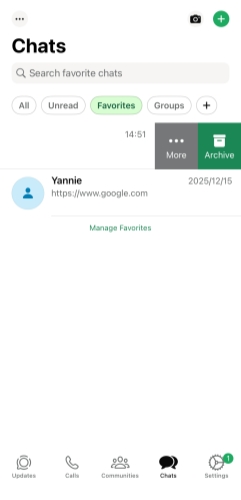 archive whatsapp chat on iphone