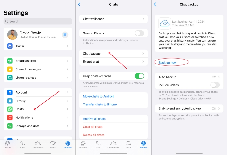 back up data in whatsapp
