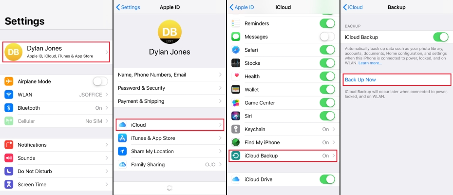 back up iphone 5 to icloud
