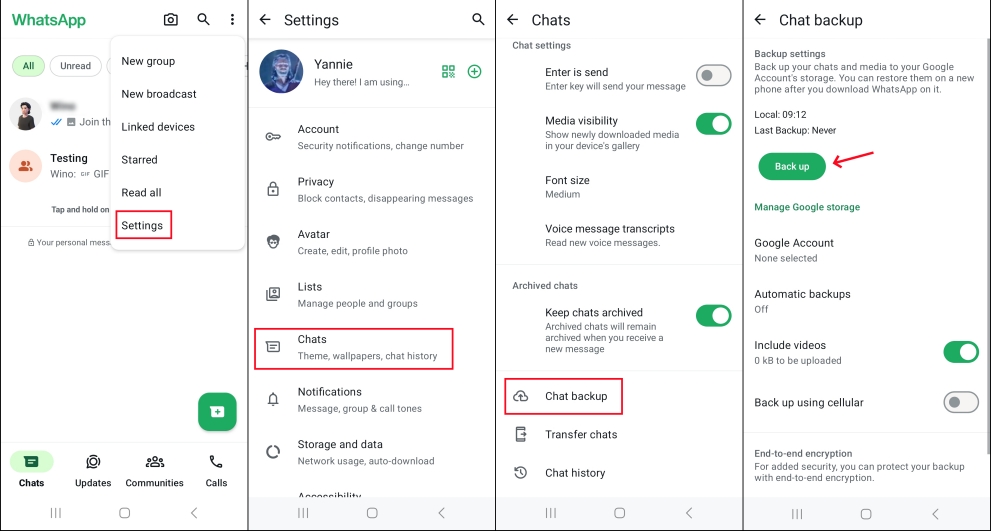 back up whatsapp photos to cloud
