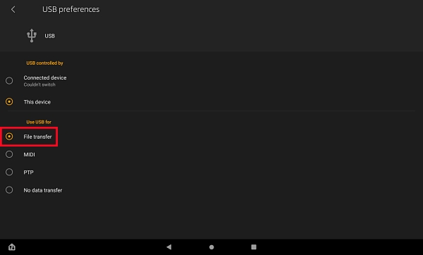 backup files on fire tablet via computer
