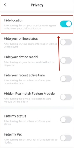 bigo live hide location