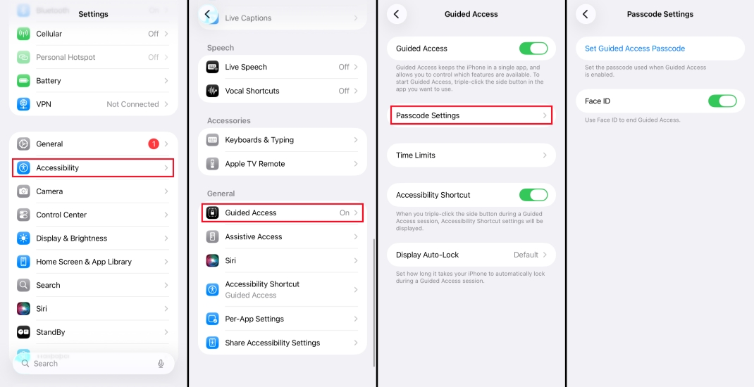 change guided access passcode on iphone
