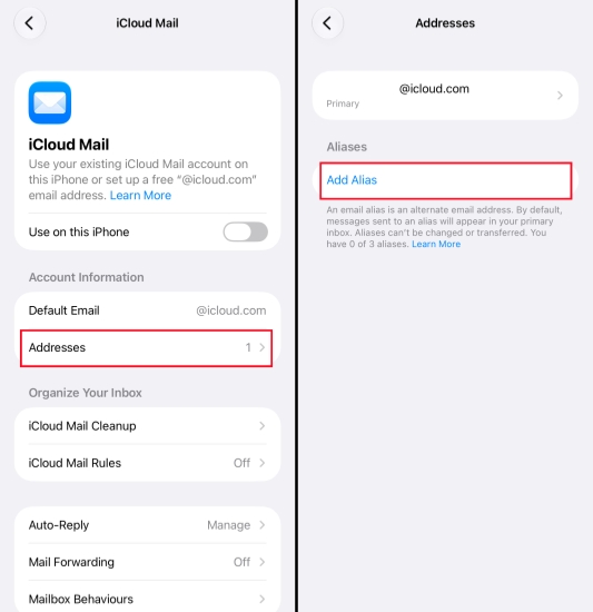change icloud email address
