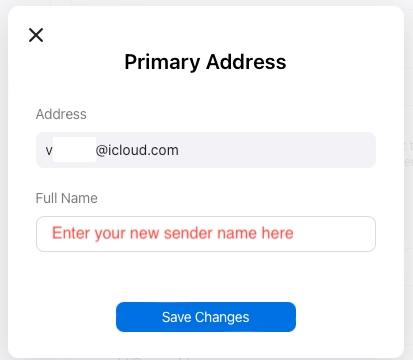 change icloud email name