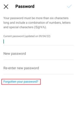 change instagram password on iphone