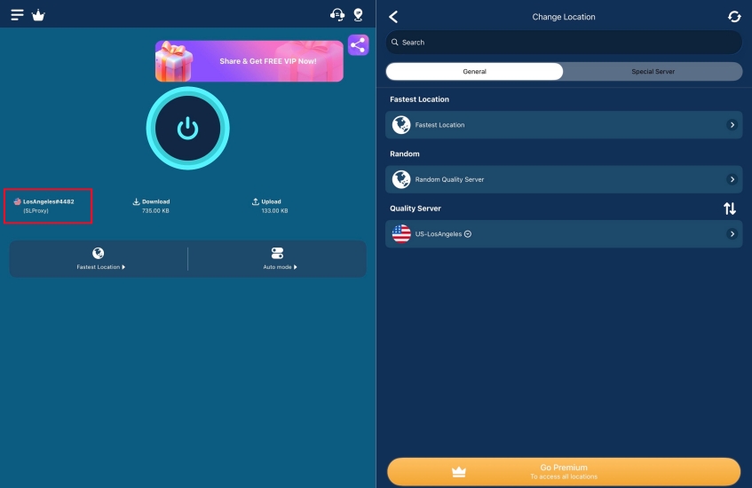 change location on ipad via vpn