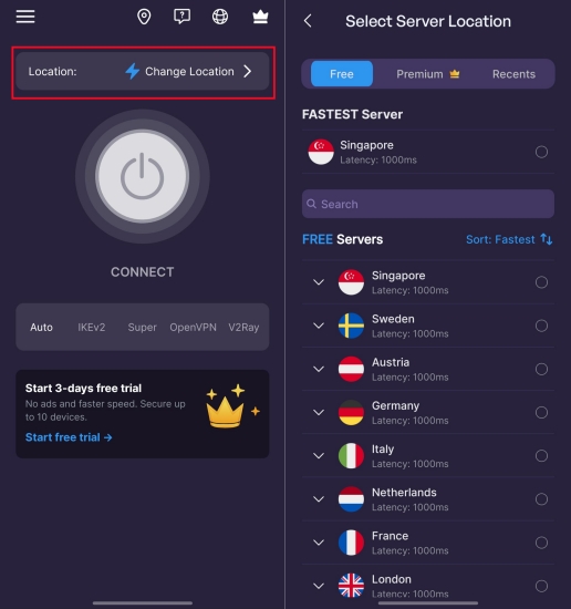 change location via vpn