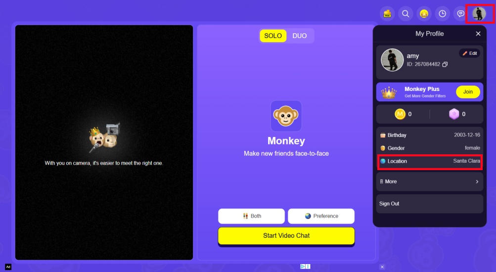 change location on monkey site