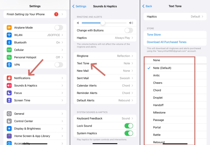 change notification sound on iphone