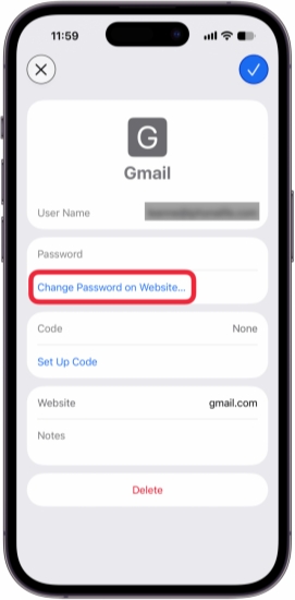 how to change email password on iphone