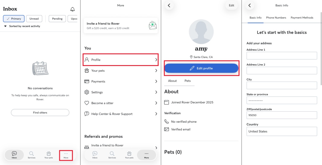 change region on rover app